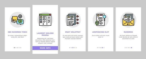 Procurement Process Onboarding Icons Set Vector