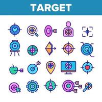 Target Aim Color Elements Vector Icons Set