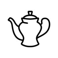 porcelain teapot icon vector outline illustration