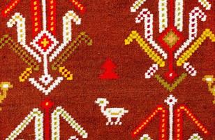 Romanian folk seamless pattern ornaments. Romanian traditional embroidery. Ethnic texture design. Traditional carpet design. Carpet ornaments. Rustic carpet design photo