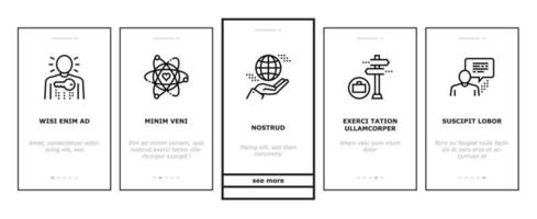Business Ethics Moral Onboarding Icons Set Vector