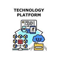 Ilustración de vector de icono de plataforma de tecnología