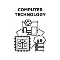 ilustración de vector de icono de tecnología informática
