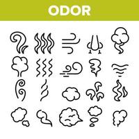 Odor, Smoke, Smell Vector Linear Icons Set