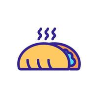 Taco icon vector. Isolated contour symbol illustration vector