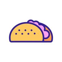 Taco icon vector. Isolated contour symbol illustration vector