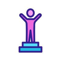 the winner on the stage icon vector. Isolated contour symbol illustration vector