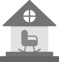 Retirement Home Flat Greyscale vector