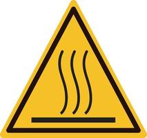 señal de advertencia de superficie caliente. cuidado con el símbolo caliente. precaución icono de superficie caliente sobre fondo blanco. estilo plano vector