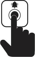 ring the door bell icon on white background. flat style. hand pushing the button sign. pressing the doorbell symbol. vector