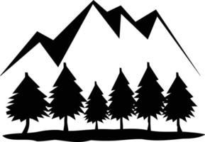 mountain icon on white background. flat style. mountain with pine trees symbol. rocks and peaks sign. vector