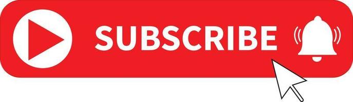 red button subscribe of channel on white background. subscribe button sign. subscribe button for social media symbol. subscribe to video channel, blog and newsletter. flat style vector