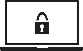 security laptop icon on white background. protection sign. flat style. vector