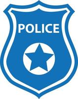 icono de placa de policía sobre fondo blanco. señal de policía. símbolo del escudo de la policía. estilo plano vector