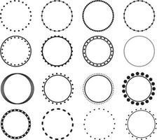 circle frames on white background. doodle frame system, circle monogram sign. flat style. vector