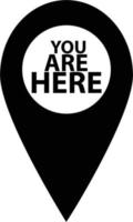 you are here icon on white background. map pointer sign. marker location icon with you are here. map pin symbol. vector