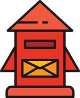 Mail Box Line Filled vector