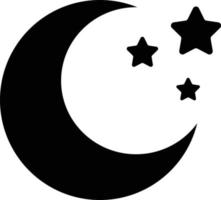 icono de la luna sobre fondo blanco. estilo plano icono de luna creciente negra para el diseño de su sitio web, logotipo, aplicación, ui. signo de luna y estrellas. vector