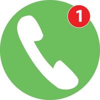 one missed call icon on white background. phone sign. flat style. vector