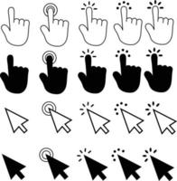 hand icon on white background. click hand outline sign. flat style. vector