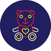 Teddy Bear Line Multicolor vector