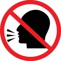 do not talk icon on white background. No talking sign. do not speak symbol. Keep quiet. flat style. vector