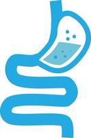 healthy digestion logo. stomach icon on white background. human stomach and gastrointestinal system. flat style. vector