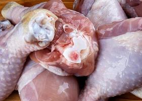 Fresh raw chicken legs top view. a major plan. photo