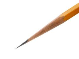 an acutely honed pencil on a white background. photo