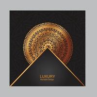 Luxury ornamental mandala design background in gold color vector