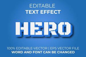 efecto de texto de héroe, fácil de editar vector