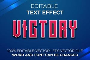 efecto de texto de victoria, facil de editar vector