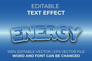 efecto de texto de energía, fácil de editar vector