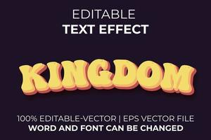 efecto de texto del reino, fácil de editar vector