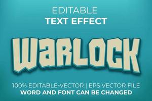 Warlock text effect, easy to edit vector