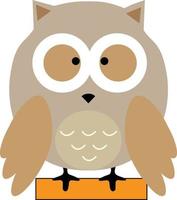 owl on brick icon on white background. owl sitting on brick symbol. vector