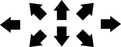 establecer icono de flecha sobre fondo blanco. señal de flecha negra. estilo plano vector