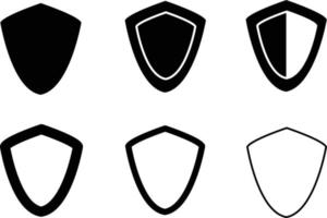 set shield icon on white background. shield or protection concept. flat style. shield symbol. vector