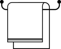 toalla en el icono de suspensión sobre fondo blanco. estilo plano señal de toalla. símbolo de baño de toalla. vector