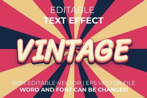 Vintage text effect, easy to edit vector