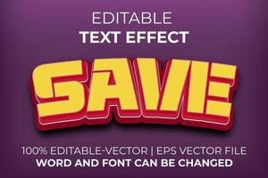 Save text effect, easy to edit vector