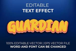 Guardian text effect, easy to edit vector