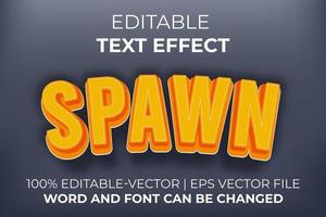 Spawn text effect, easy to edit vector