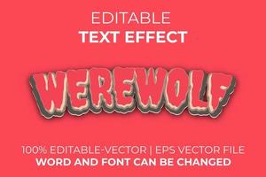 Werewolf text effect, easy to edit vector