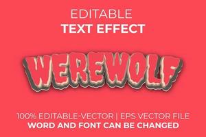 efecto de texto de hombre lobo, fácil de editar vector