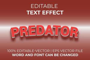 Predator text effect, easy to edit vector