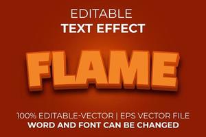 efecto de texto de llama, fácil de editar vector