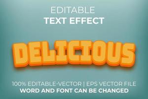 efecto de texto delicioso, fácil de editar vector