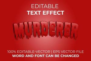 Murderer text effect, easy to edit vector