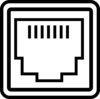 icono de puerto de red LAN sobre fondo blanco. estilo plano icono de conector de área local para el diseño de su sitio web, logotipo, aplicación, ui. símbolo de puerto de red. señal de puerto ethernet de red. vector